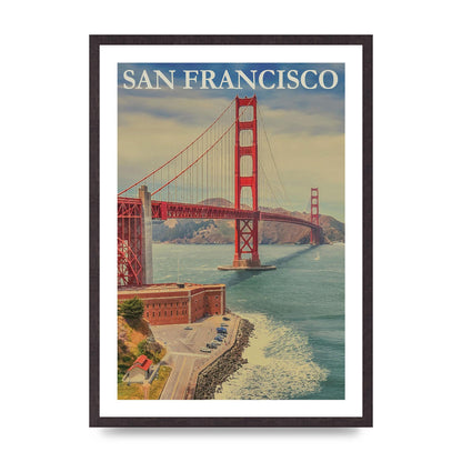 Travel Poster San Francisco Printed Poster - A2 framed