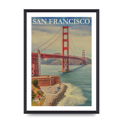 Travel Poster San Francisco Printed Poster - A2 framed