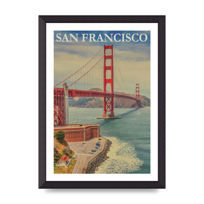 Travel Poster San Francisco Printed Poster - A3 framed