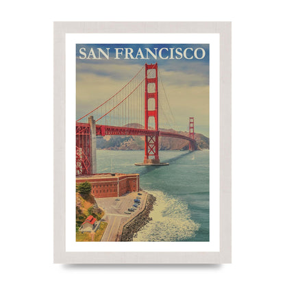 Travel Poster San Francisco Printed Poster - A4 framed