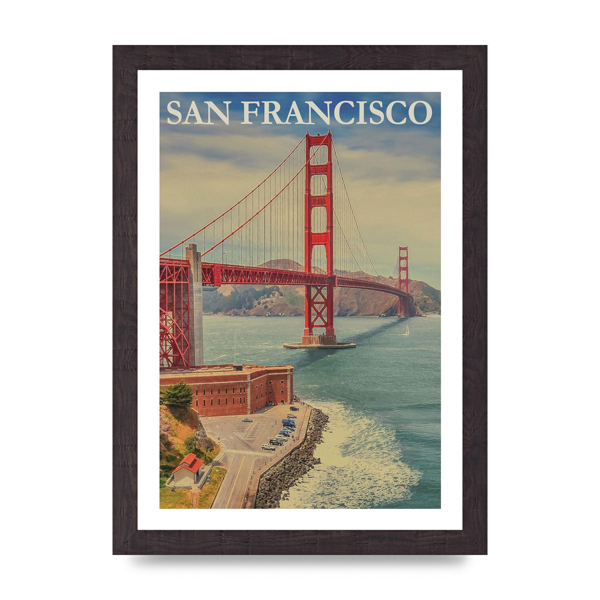 Travel Poster San Francisco Printed Poster - A4 framed