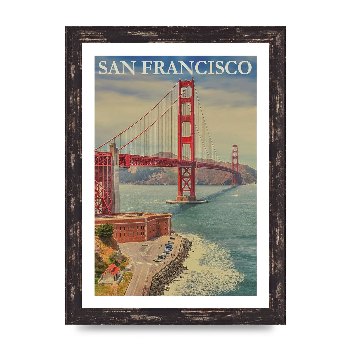 Travel Poster San Francisco Printed Poster - A4 framed
