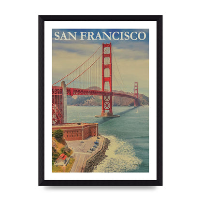 Travel Poster San Francisco Printed Poster - A4 framed