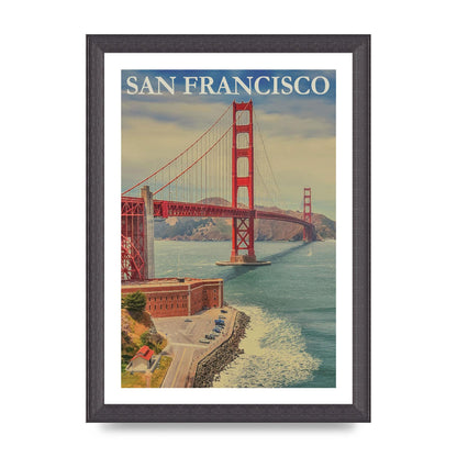 Travel Poster San Francisco Printed Poster - A4 framed