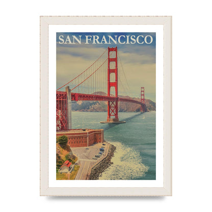 Travel Poster San Francisco Printed Poster - A4 framed