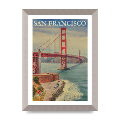Travel Poster San Francisco Printed Poster - A4 framed