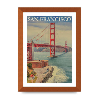 Travel Poster San Francisco Printed Poster - A4 framed