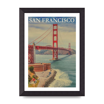 Travel Poster San Francisco Printed Poster - A4 framed