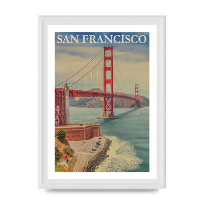 Travel Poster San Francisco Printed Poster - A4 framed