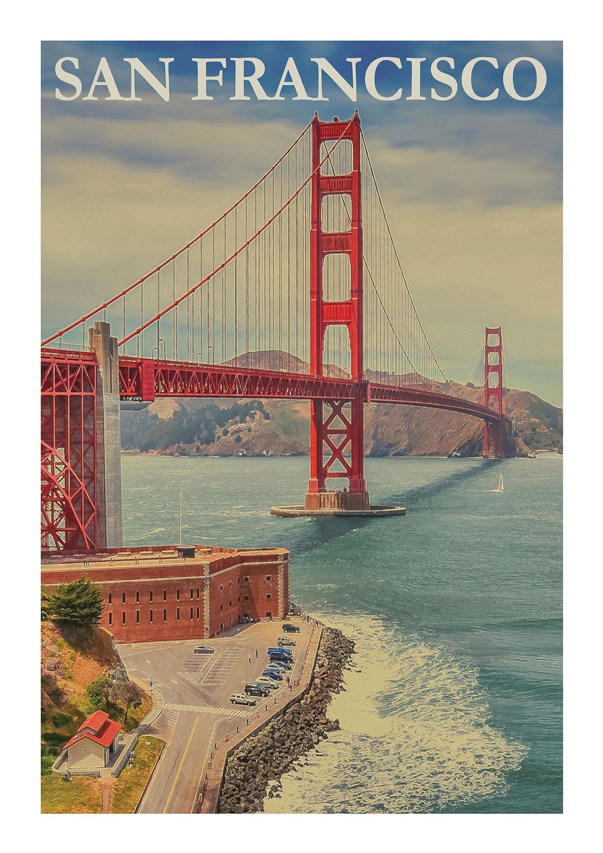 Travel Poster San Francisco Printed Poster - detail