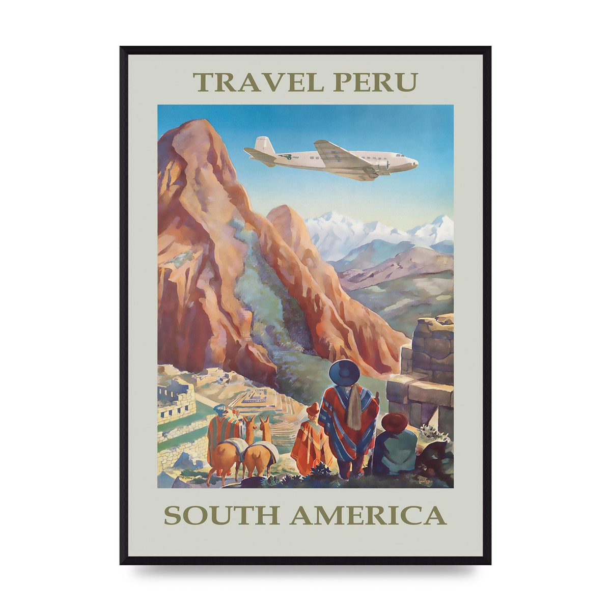 Travel Poster Peru Art For The Home - A2 framed