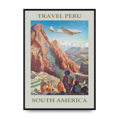 Travel Poster Peru Art For The Home - A2 framed