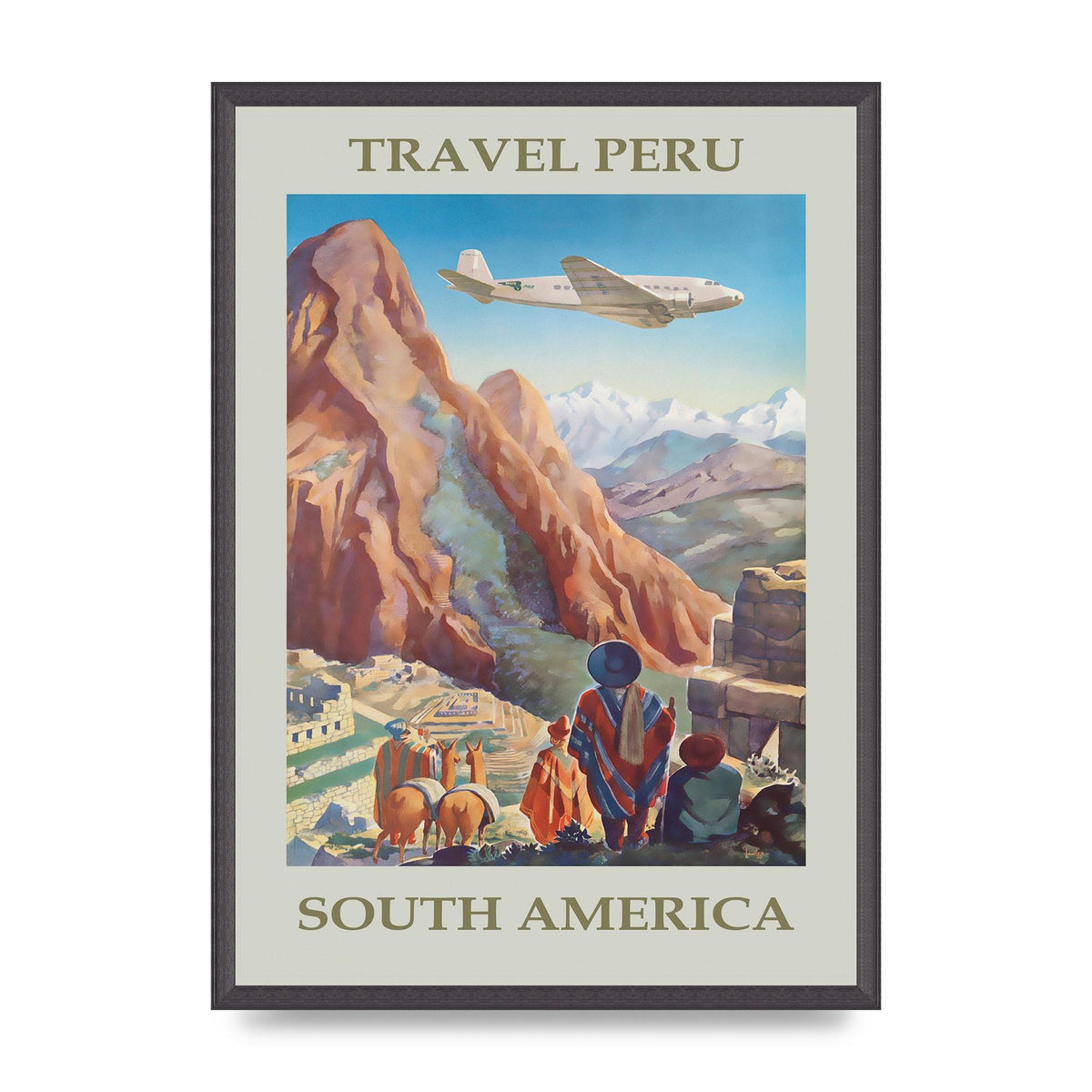 Travel Poster Peru Art For The Home - A2 framed