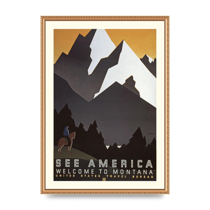 Travel Poster Montana Usa Art For The Home - A2 framed