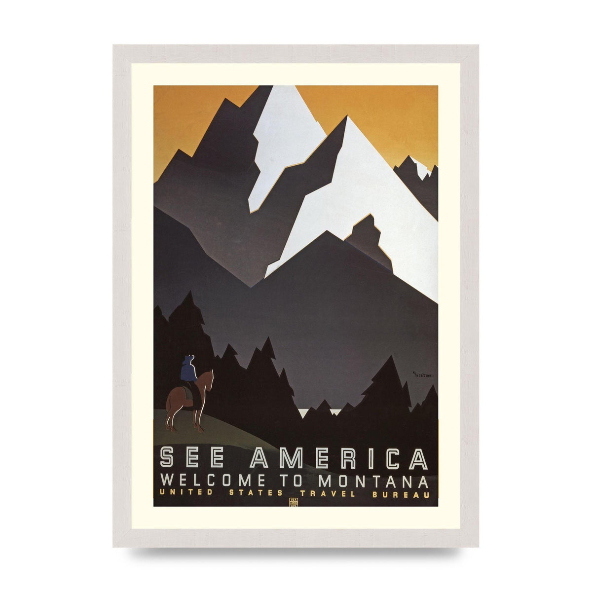 Travel Poster Montana Usa Art For The Home - A3 framed