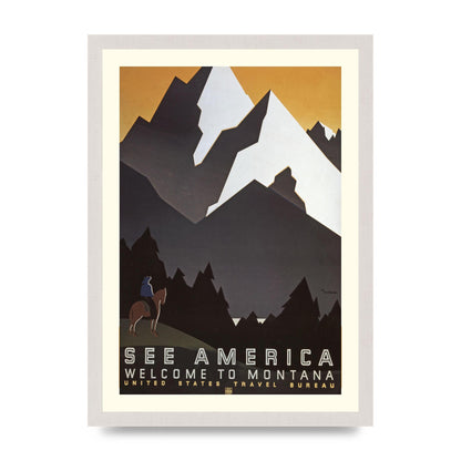Travel Poster Montana Usa Art For The Home - A3 framed