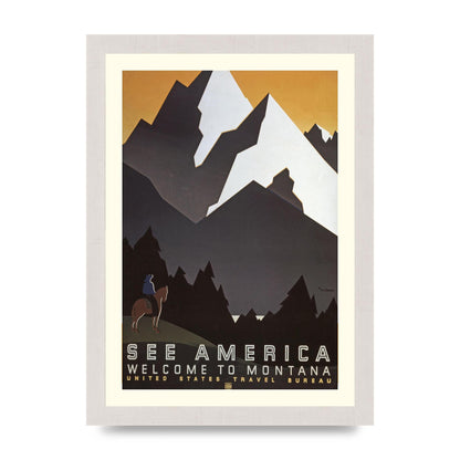 Travel Poster Montana Usa Art For The Home - A4 framed