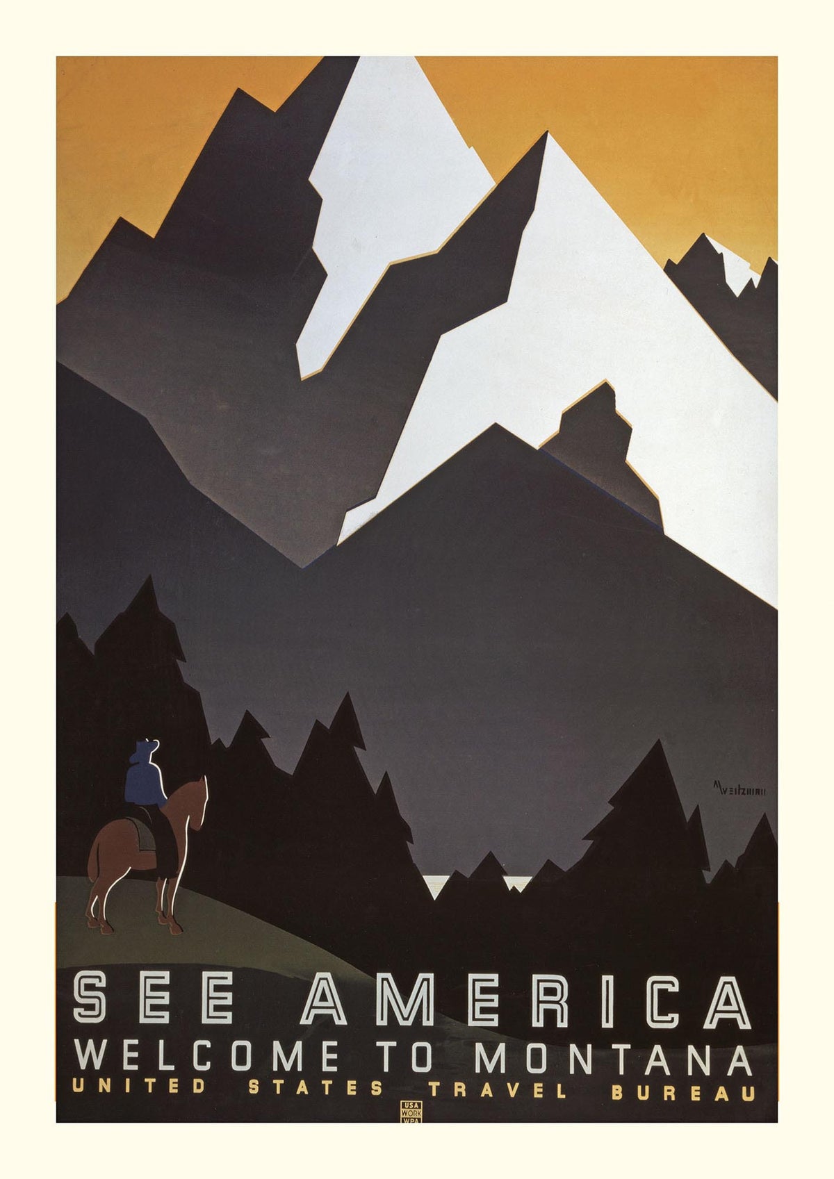 Travel Poster Montana Usa Art For The Home - detail
