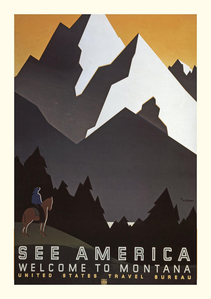 Travel Poster Montana Usa Art For The Home - detail