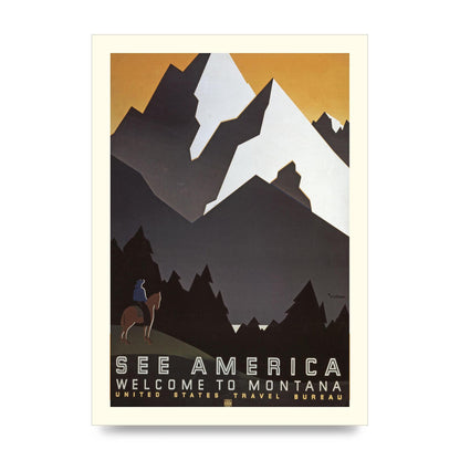 Travel Poster Montana Usa Art For The Home - unframed print
