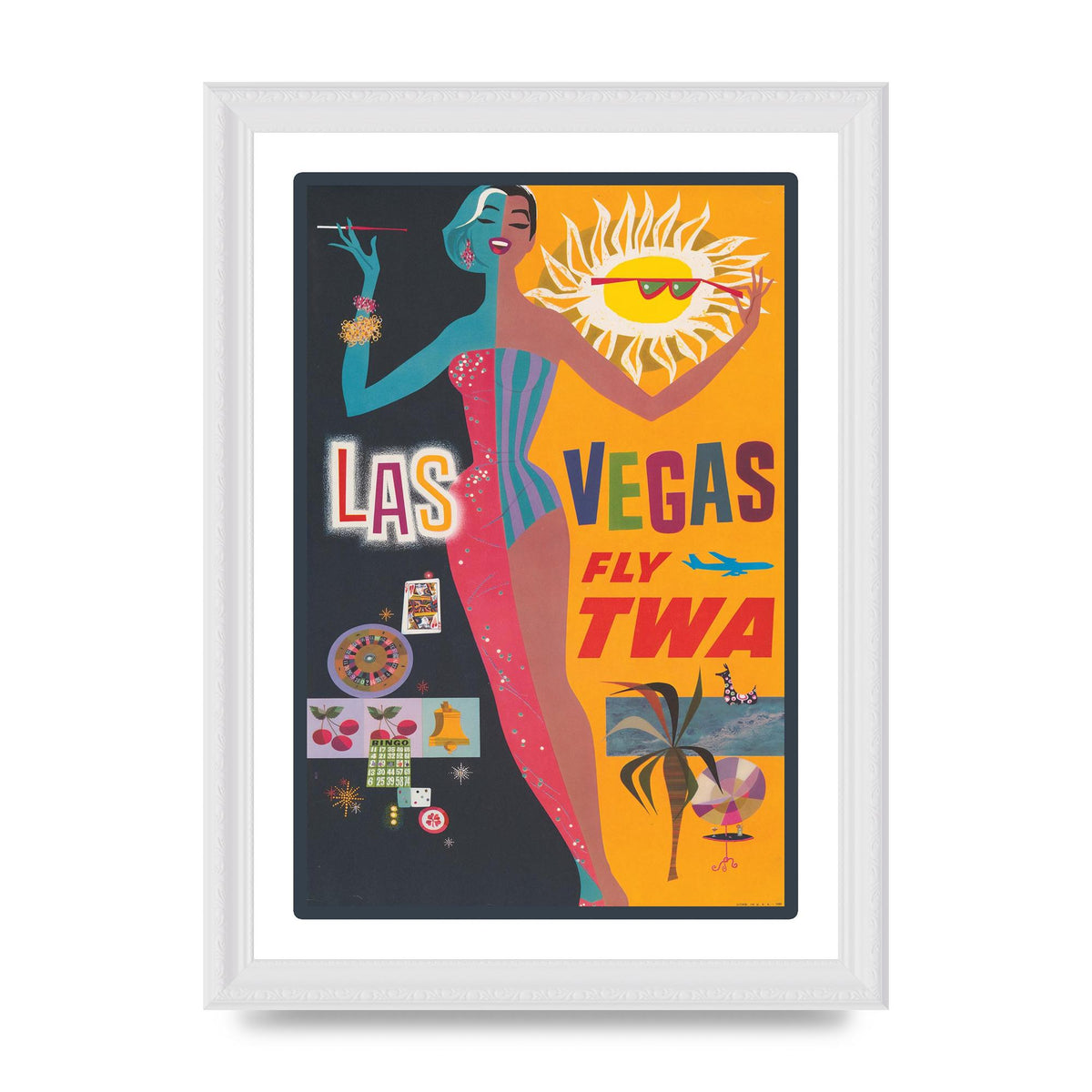 Travel Poster Las Vegas Art For The Home - A4 framed