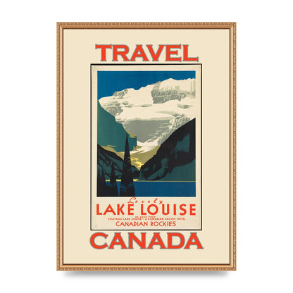 Travel Poster Lake Louise Canadian Rockies Canada Printed Poster - A2 framed