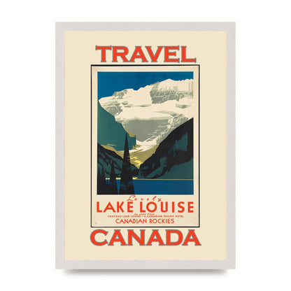 Travel Poster Lake Louise Canadian Rockies Canada Printed Poster - A3 framed