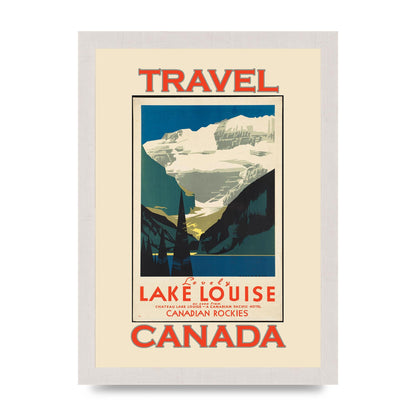 Travel Poster Lake Louise Canadian Rockies Canada Printed Poster - A4 framed