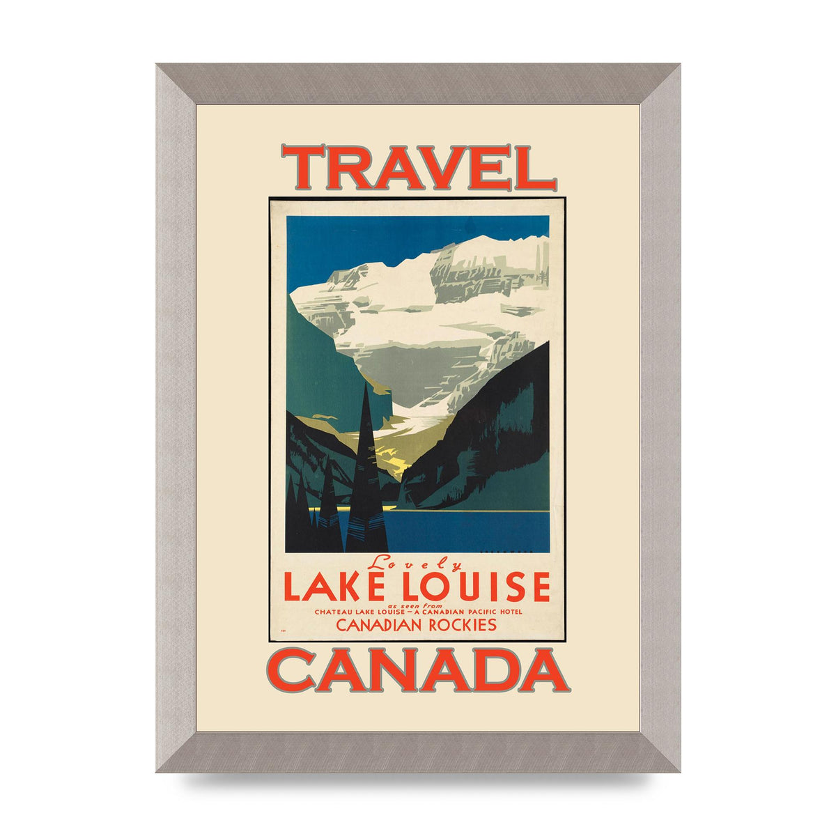 Travel Poster Lake Louise Canadian Rockies Canada Printed Poster - A4 framed