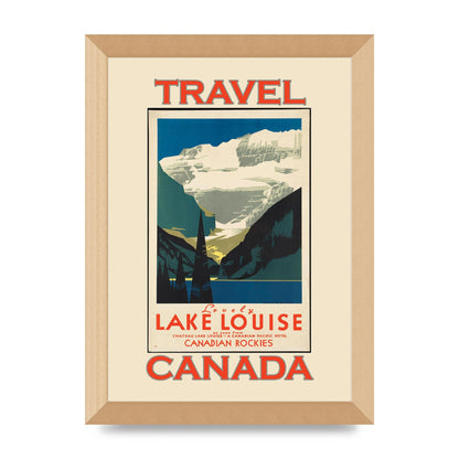 Travel Poster Lake Louise Canadian Rockies Canada Printed Poster - A4 framed