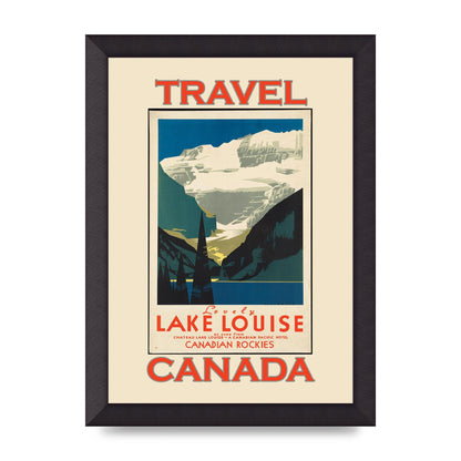 Travel Poster Lake Louise Canadian Rockies Canada Printed Poster - A4 framed
