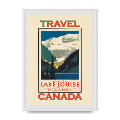 Travel Poster Lake Louise Canadian Rockies Canada Printed Poster - A4 framed