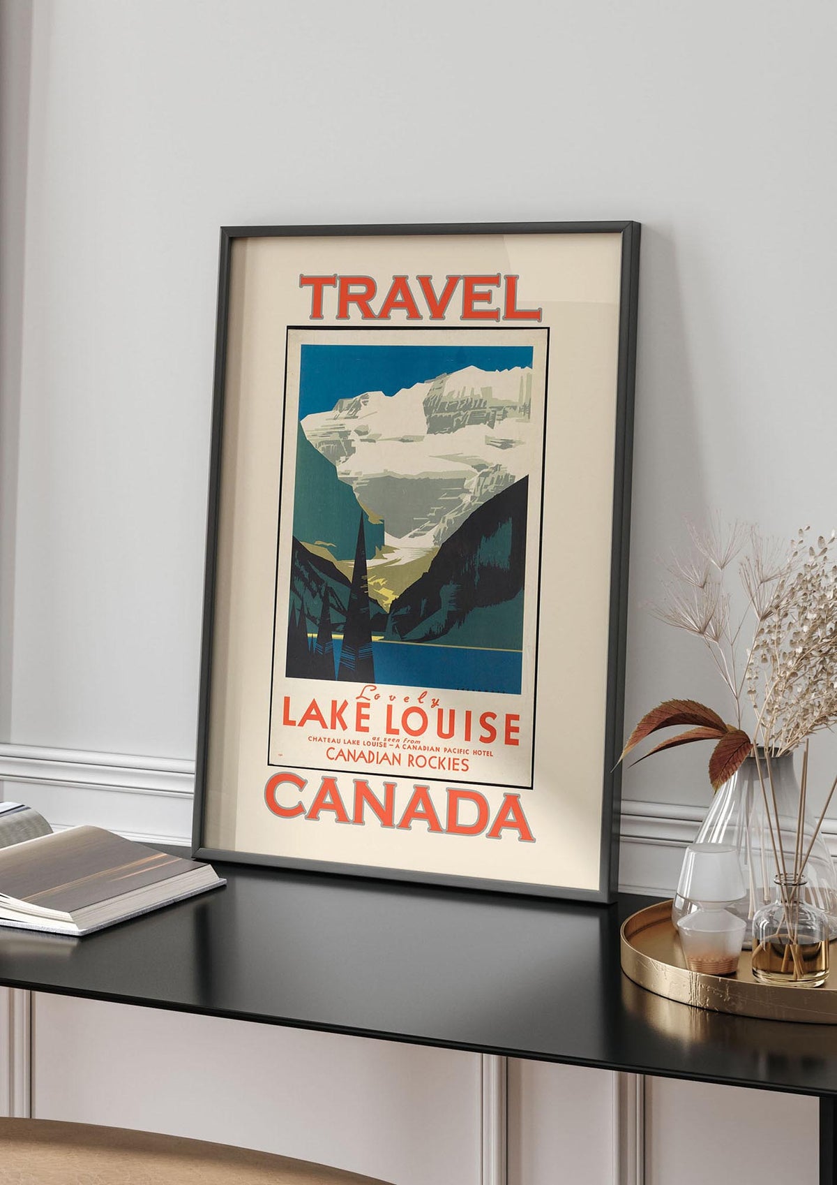 Travel Poster Lake Louise Canadian Rockies Canada Printed Poster - living room 4