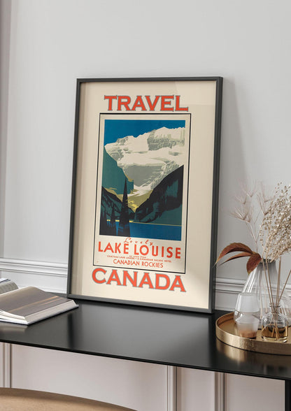 Travel Poster Lake Louise Canadian Rockies Canada Printed Poster - living room 4