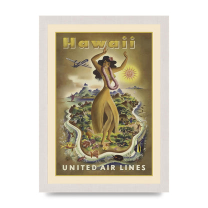 Travel Poster Hawaii 3 Art For The Home - A4 framed