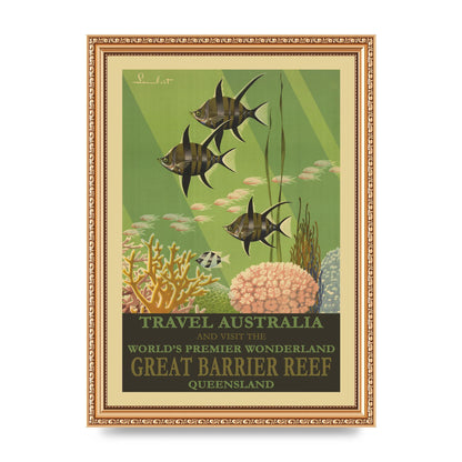 Travel Poster Great Barrier Reef Australia Art For The Home - A4 framed