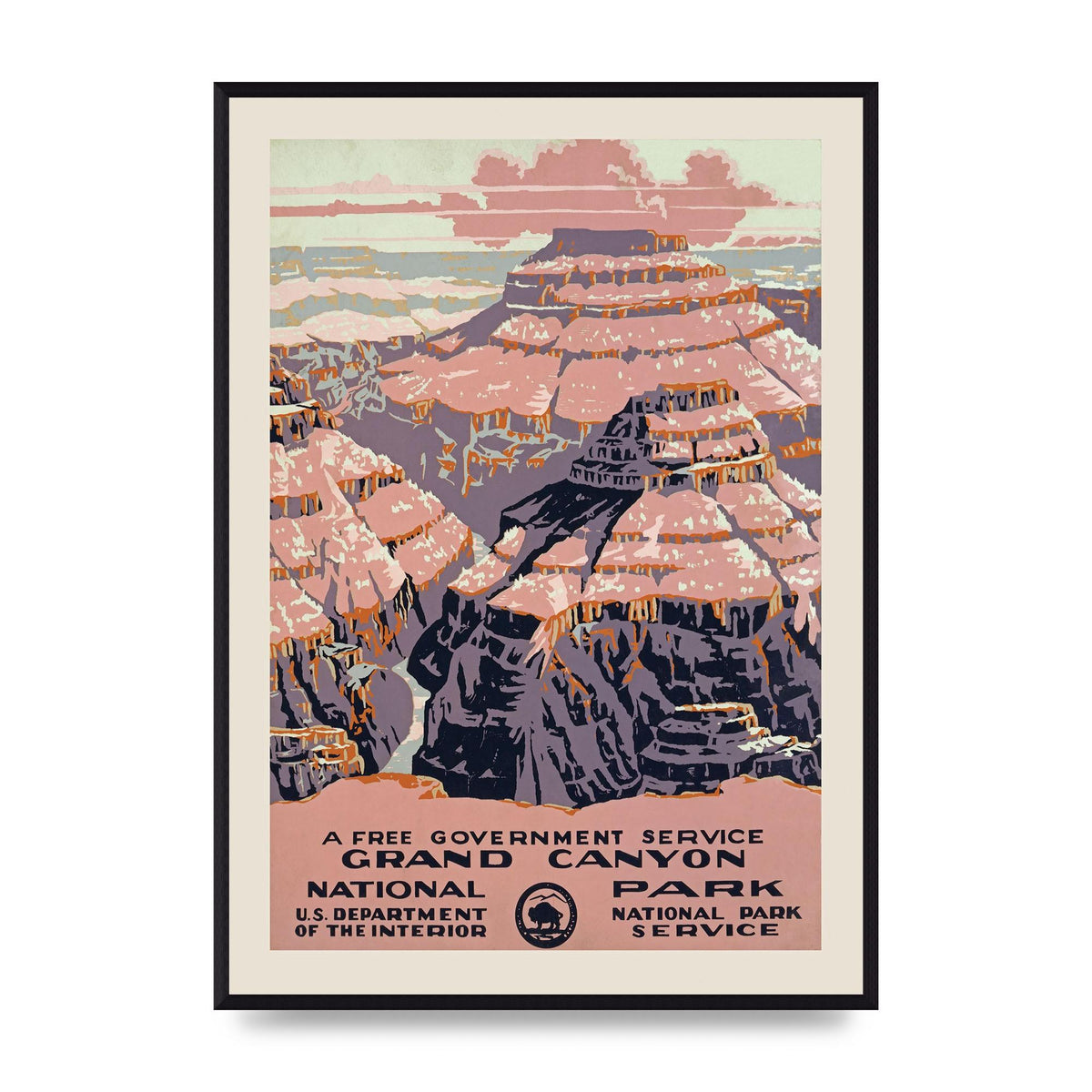 Travel Poster Grand Canyon Usa Wall Art - A2 framed