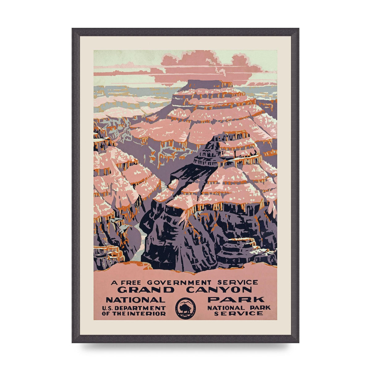 Travel Poster Grand Canyon Usa Wall Art - A2 framed
