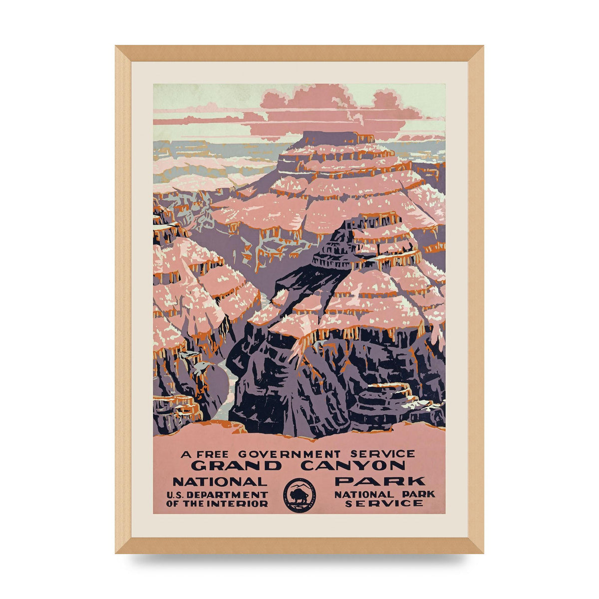 Travel Poster Grand Canyon Usa Wall Art - A2 framed