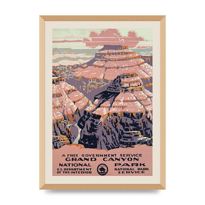 Travel Poster Grand Canyon Usa Wall Art - A2 framed