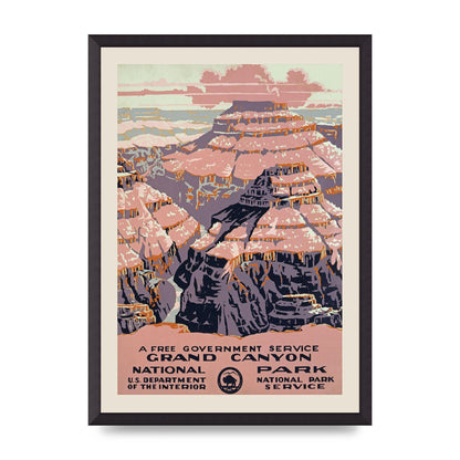 Travel Poster Grand Canyon Usa Wall Art - A2 framed