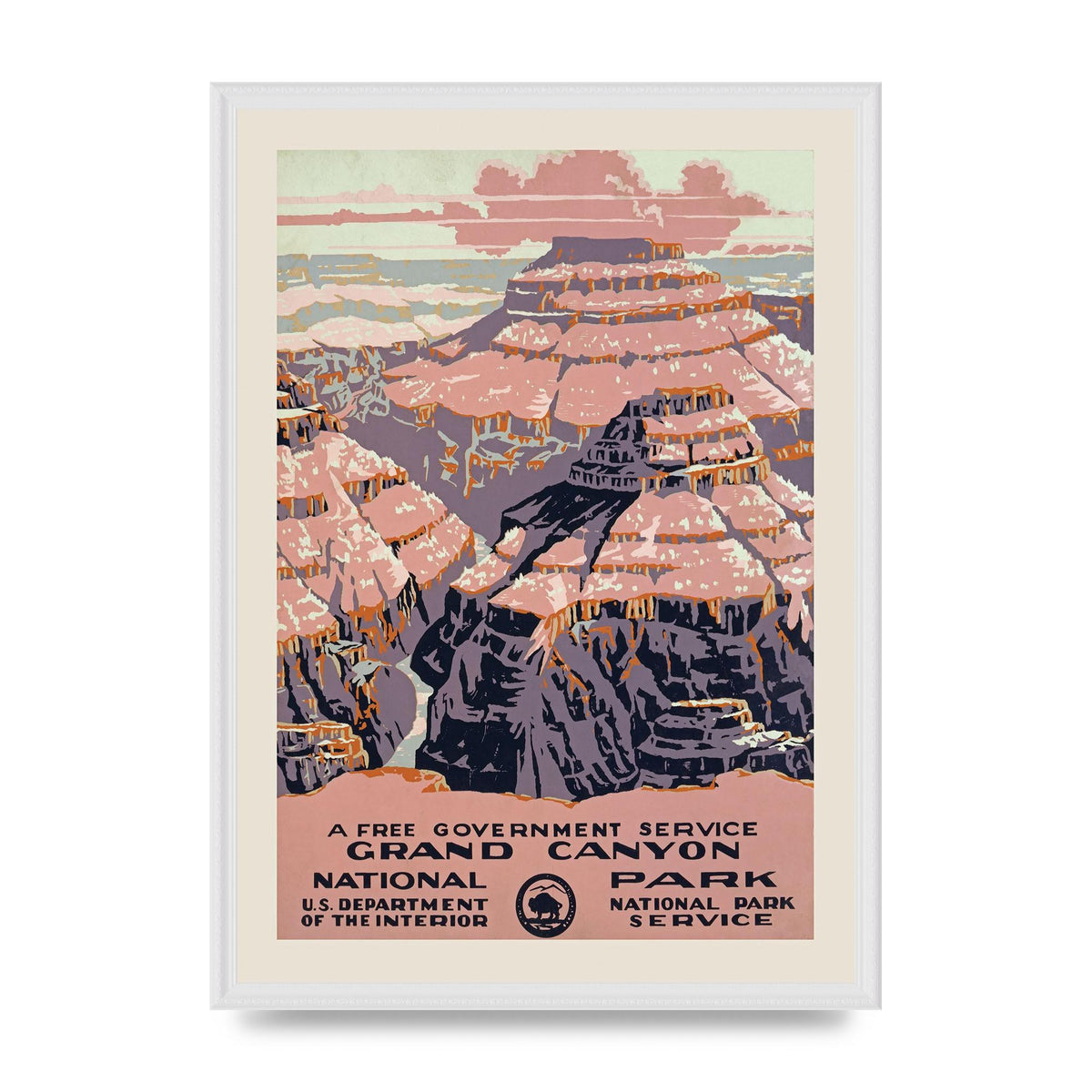 Travel Poster Grand Canyon Usa Wall Art - A2 framed