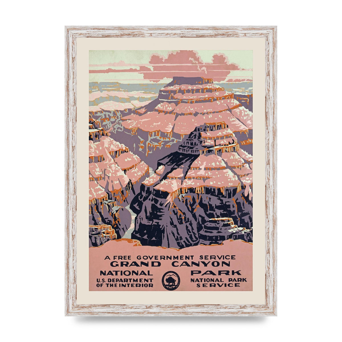 Travel Poster Grand Canyon Usa Wall Art - A3 framed