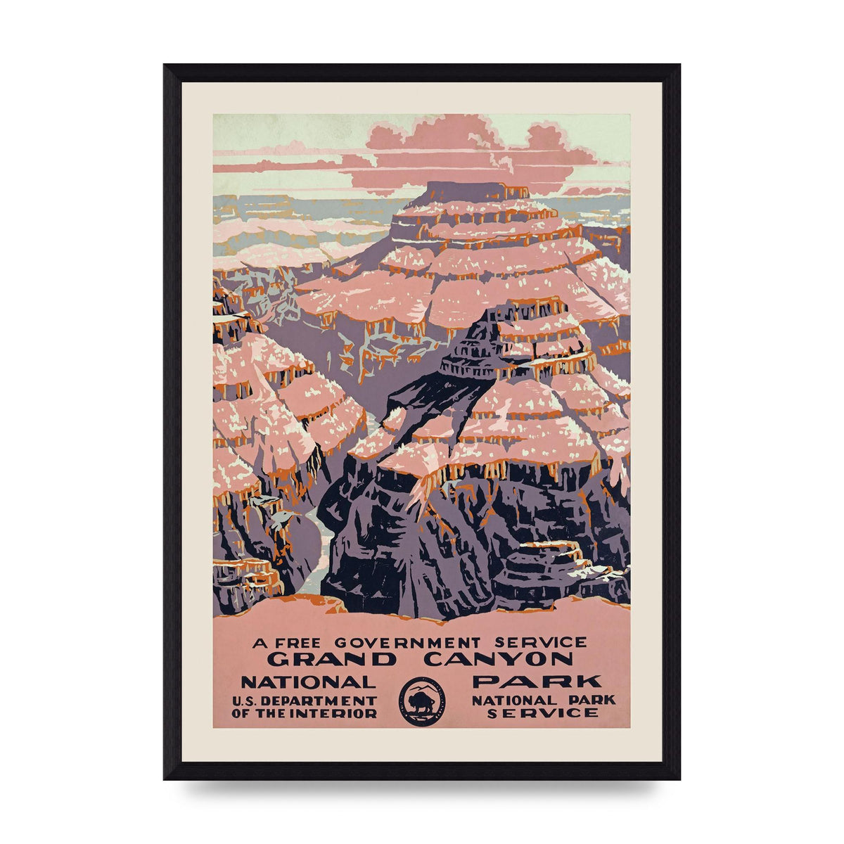 Travel Poster Grand Canyon Usa Wall Art - A3 framed