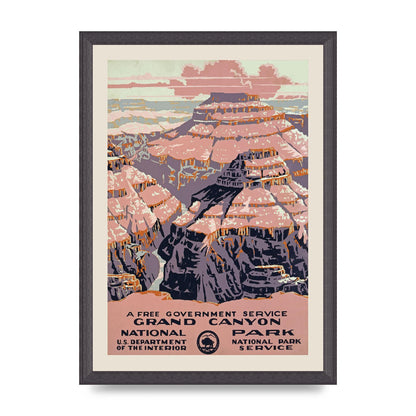 Travel Poster Grand Canyon Usa Wall Art - A3 framed