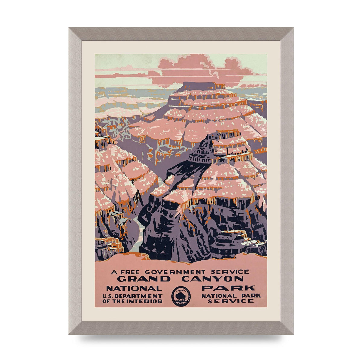 Travel Poster Grand Canyon Usa Wall Art - A3 framed