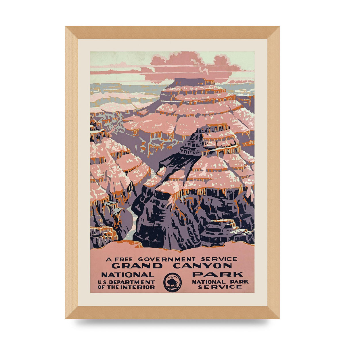 Travel Poster Grand Canyon Usa Wall Art - A3 framed