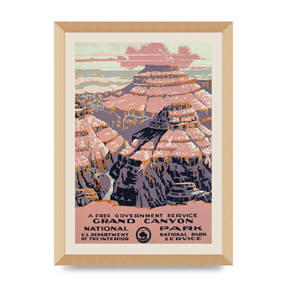 Travel Poster Grand Canyon Usa Wall Art - A3 framed