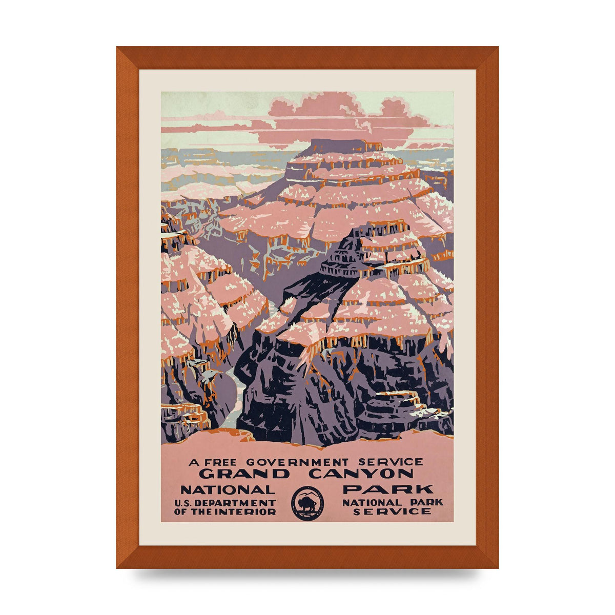 Travel Poster Grand Canyon Usa Wall Art - A3 framed