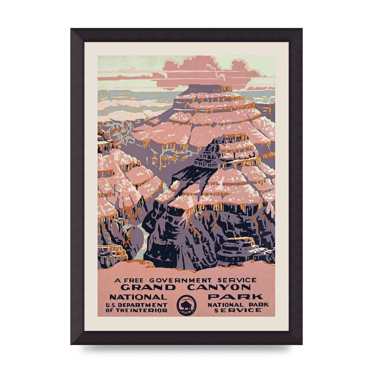 Travel Poster Grand Canyon Usa Wall Art - A3 framed